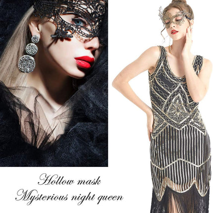 Venetian Masquerade Mask for Women Elegant Lace Halloween Mardi Gras Party Gold Silver Black.