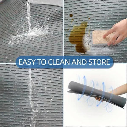 Extra Large Silicone Stove Protector Mat, Heat Resistant Non-Slip Kitchen Dish Mat for Electric Stove in Black.