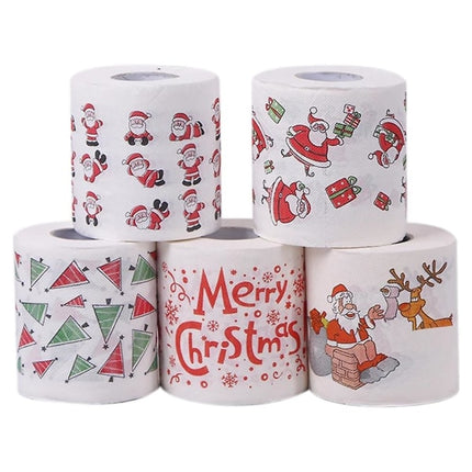 Christmas Toilet Paper 5 Rolls for Home Office Restroom Holiday Decor.