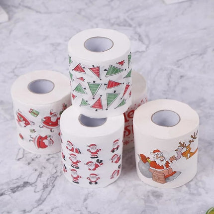 Christmas Toilet Paper 5 Rolls for Home Office Restroom Holiday Decor.