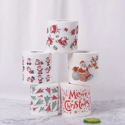 Christmas Toilet Paper 5 Rolls for Home Office Restroom Holiday Decor.