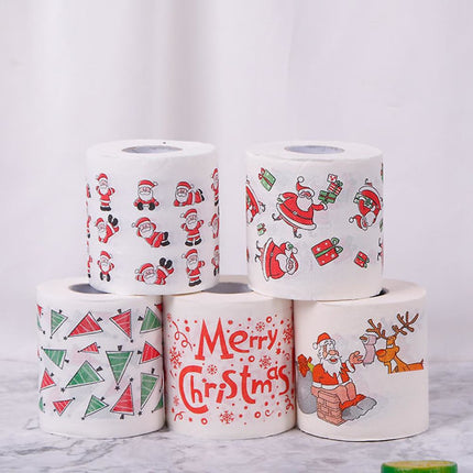 Christmas Toilet Paper 5 Rolls for Home Office Restroom Holiday Decor.