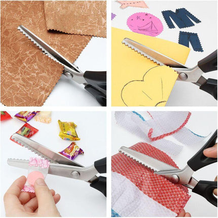 Stainless Steel Zigzag Fabric Scissors with Comfort Grip for Sewing Compatible with Cisea for Adults and Children.