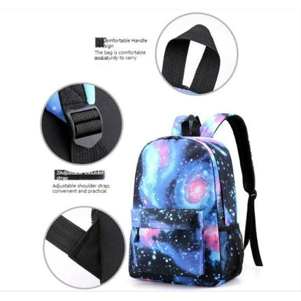 Cristiano Ronaldo Backpack 3-Piece Set, Black Youth School Backpack.
