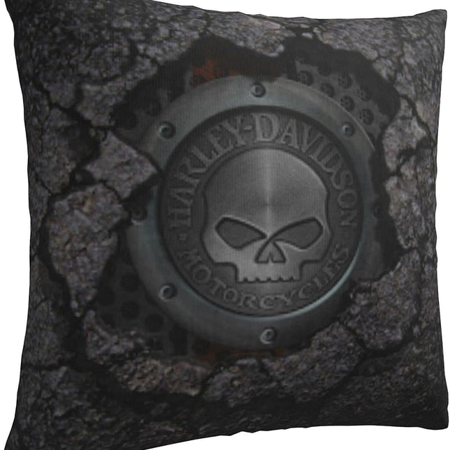 Harley Davidson Decorative Pillowcase H-400 Soft Warm Cover Compatible with Bed Sofa Outdoor Cushions.