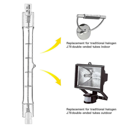 R7s Halogen Bulb Set of 5, 78mm 80w 230v, Dimmable Halogen Rod for Construction Site Floodlights.