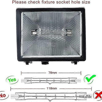 R7s Halogen Bulb Set of 5, 78mm 80w 230v, Dimmable Halogen Rod for Construction Site Floodlights.