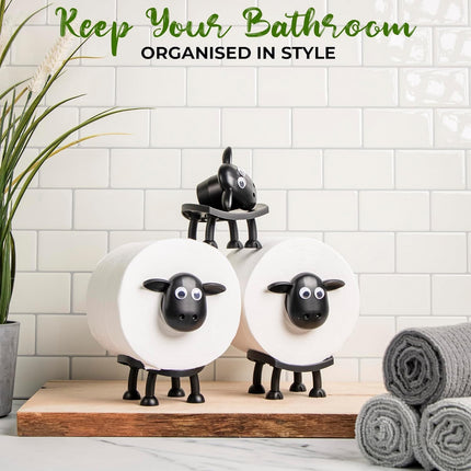 Toilet Paper Holder Set of 3 Sheep Cute Bathroom Decor.