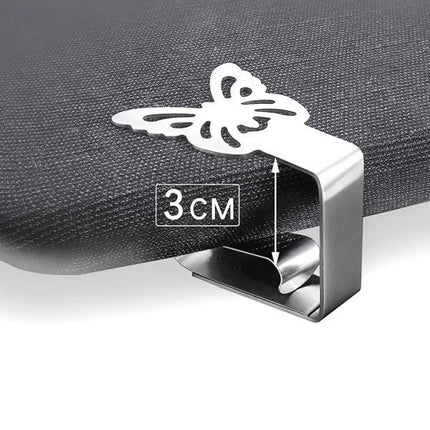 Butterfly-Shaped Cloth Clips / Cloth Holders, 4-pack Silver.