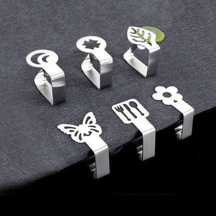 Butterfly-Shaped Cloth Clips / Cloth Holders, 4-pack Silver.