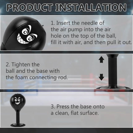 Stress Relief Boxing Ball for Desk with Suction Cup, Compatible with Office and Home Use, Perfect Gift Idea.