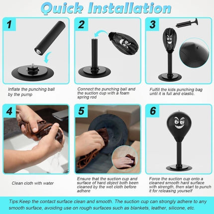 Stress Relief Boxing Ball for Desk with Suction Cup, Compatible with Office and Home Use, Perfect Gift Idea.