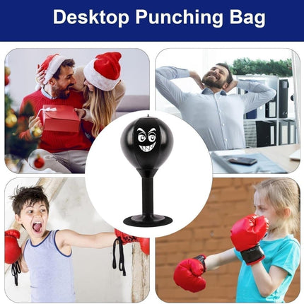 Stress Relief Boxing Ball for Desk with Suction Cup, Compatible with Office and Home Use, Perfect Gift Idea.