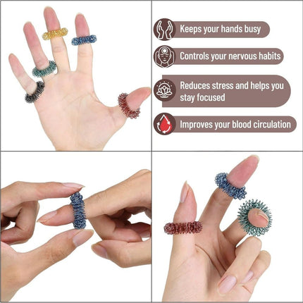 Fidget Stress Ring Sensory Toys for Anxiety and ADHD - 14 Pack Stress Rings.
