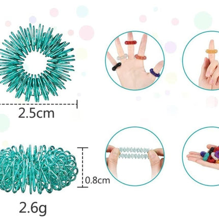Fidget Stress Ring Sensory Toys for Anxiety and ADHD - 14 Pack Stress Rings.