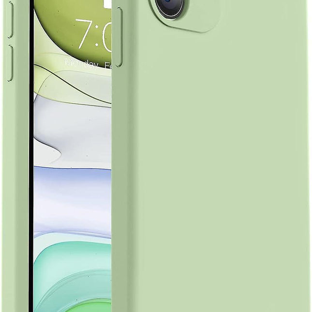 iPhone 11 Case 6.1 Inch Liquid Silicone Square Edges Camera Protection Soft Anti-Scratch Microfiber Lining Matcha Green Upgraded.