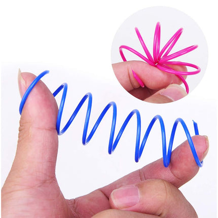 Cat Spiral Spring Toy, Interactive Durable Heavy Duty Plastic Colorful Spring Toy for Play.
