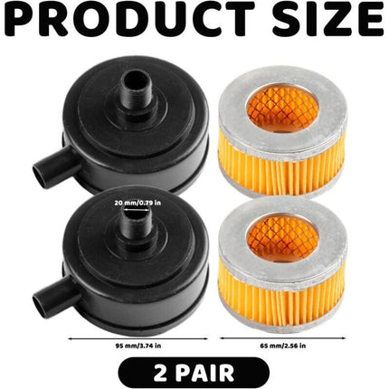 20mm Thread Air Compressor Intake Filter Muffler with Plastic Cover 2pcs for Pneumatic Tools.