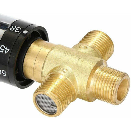 Brass Adjustable Thermostatic Bathroom Faucet Water Mixer Valve with Temperature Control for Hot and Cold Water.