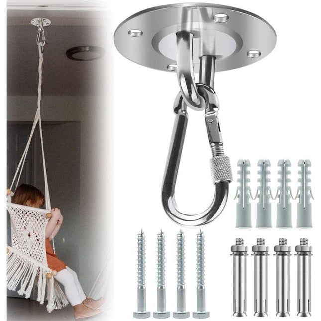 Stainless Steel Ceiling Mount, 500kg Capacity, 180° Rotation, Suspension.
