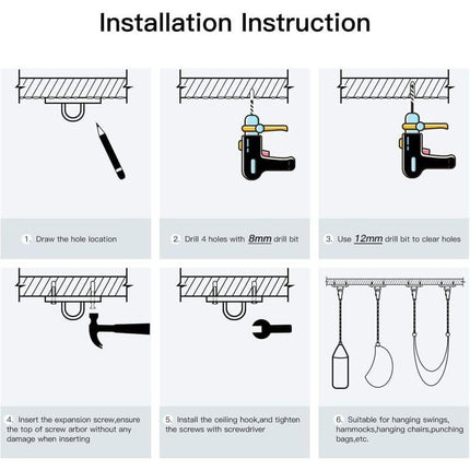 Stainless Steel Ceiling Mount, 500kg Capacity, 180° Rotation, Suspension.