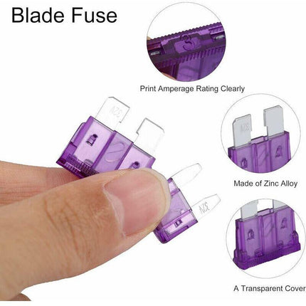 Car Fuse Auto Mini Fuses Assorted Kit 2A 3A 5A 7.5A 10A 15A 20A 25A 30A 35A 40A with Clip Storage Box 242 pcs, by DEBUNS.