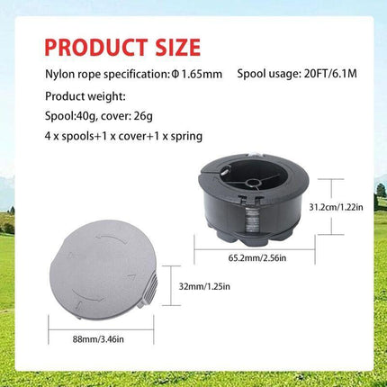 Set of 3 replacement spools for UniversalGrassCut 18V-26/18V-260/18/18-26/18-260, for ‎F016800570 and 1600A01R5J (6 m, 1.6 mm)..DEBUNS.