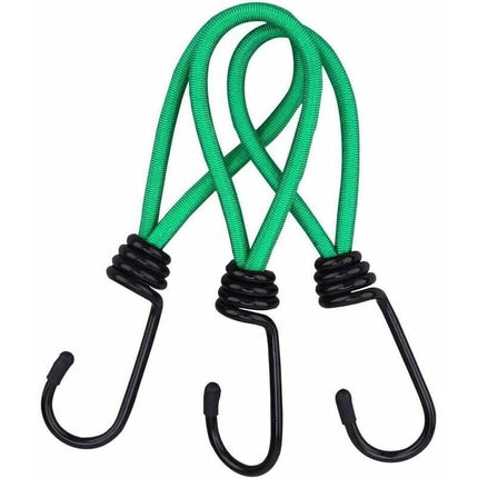 Rubber Straps with Hooks 16 Pieces Green, for Camping Tents, Tarpaulins, and Awnings.