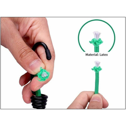 Rubber Straps with Hooks 16 Pieces Green, for Camping Tents, Tarpaulins, and Awnings.