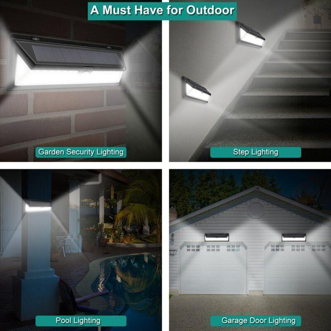Solar Wall Light - 118 LED Solar Lamp 1000 Lumen Wall Light PIR Motion Sensor IP65 Waterproof Outdoor Garden..DEBUNS.