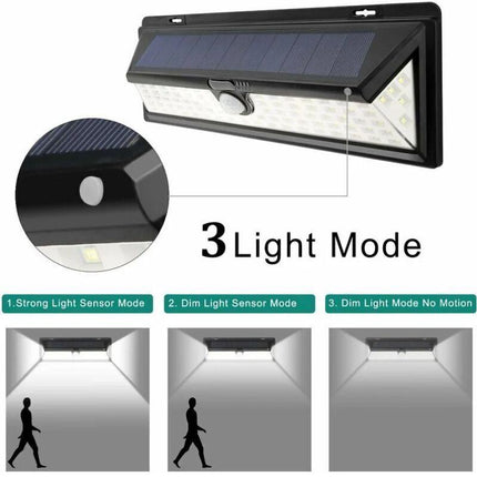 Solar Wall Light - 118 LED Solar Lamp 1000 Lumen Wall Light PIR Motion Sensor IP65 Waterproof Outdoor Garden..DEBUNS.