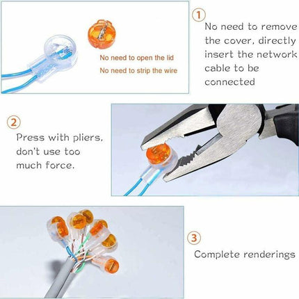 100pcs Scotchlok UY Waterproof Connector, Resin Filled Cable Connectors Wire Terminals for Garden & Outdoor Robotic Lawn Mower.