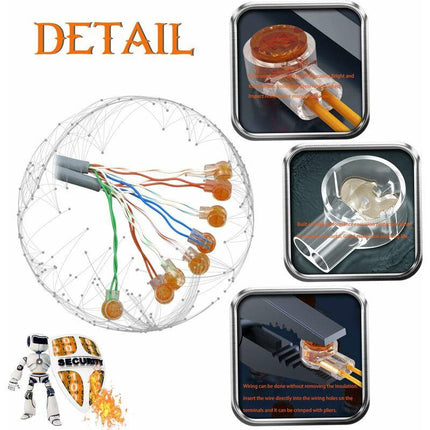 100pcs Scotchlok UY Waterproof Connector, Resin Filled Cable Connectors Wire Terminals for Garden & Outdoor Robotic Lawn Mower.