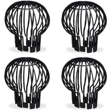 Downspout Cover, 4-pack, Plastic Basket, Leaf Catcher for Gutter, Rain Pipe Cover, Gutter Cover, Ø 13 cm, black.