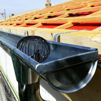 Downspout Cover, 4-pack, Plastic Basket, Leaf Catcher for Gutter, Rain Pipe Cover, Gutter Cover, Ø 13 cm, black.