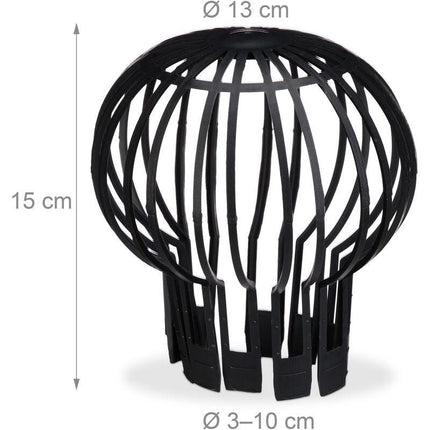 Downspout Cover, 4-pack, Plastic Basket, Leaf Catcher for Gutter, Rain Pipe Cover, Gutter Cover, Ø 13 cm, black.