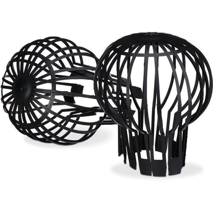Downspout Cover, 4-pack, Plastic Basket, Leaf Catcher for Gutter, Rain Pipe Cover, Gutter Cover, Ø 13 cm, black.