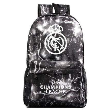 Graffiti Real Madrid Uefa Champions League shoulder bag fan backpack student school bag storage bag.