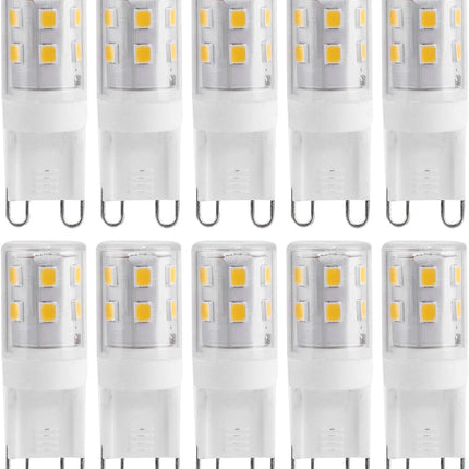 G9 LED Bulbs 2W 16-LED Mini Light Bulbs, Dimmable, Energy Saving Equivalent 30W Halogen, 10pcs, Ceramic Base, Eye Protection.