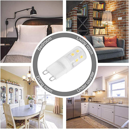 G9 LED Bulbs 2W 16-LED Mini Light Bulbs, Dimmable, Energy Saving Equivalent 30W Halogen, 10pcs, Ceramic Base, Eye Protection.