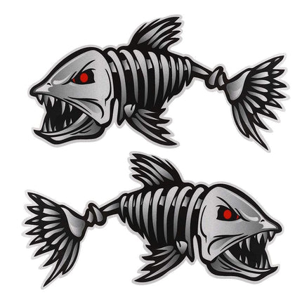 Kayak Fishing Boat Decal Sticker Set of 2, 25x13cm Reflective Car Decal Accessories.