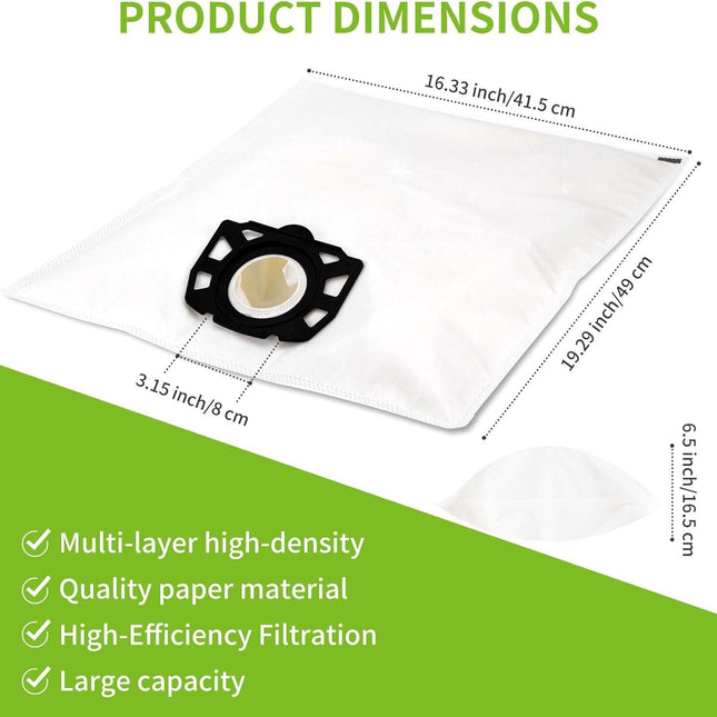 10 pcs vacuum cleaner bags for Karcher vacuum cleaner wd4 wd5 wd6 mv4 mv5 mv6.