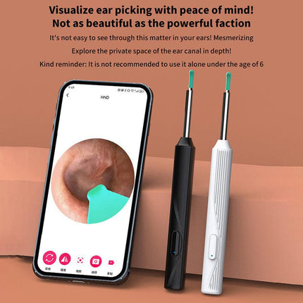 8 ST 1080P Wireless Ear Cleaning Otoscope Ear Cleaning Tool Black 8 PCS Set.