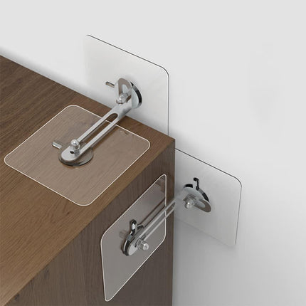 6 Pcs Furniture Wall Anchors Kit, Anti-Tip No-Drill Installation for Shelf and Furniture Safety, Compatible with Various Brands.