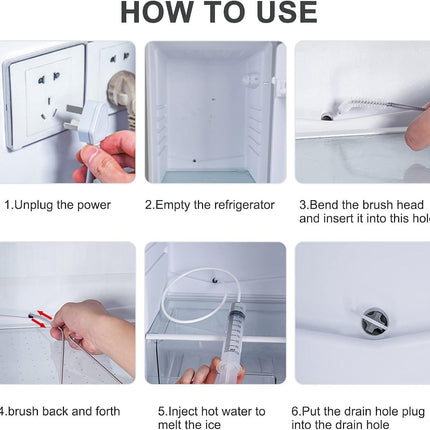 8pcs Refrigerator Drain Hole Cleaning Set Compatible with Refrigerators.