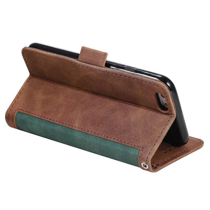 iPhone 16e Case with RFID Blocking Wallet and Stand, Leather Phone Case, Multicolor Green.