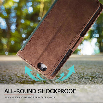 iPhone 16e Case with RFID Blocking Wallet and Stand, Leather Phone Case, Multicolor Green.