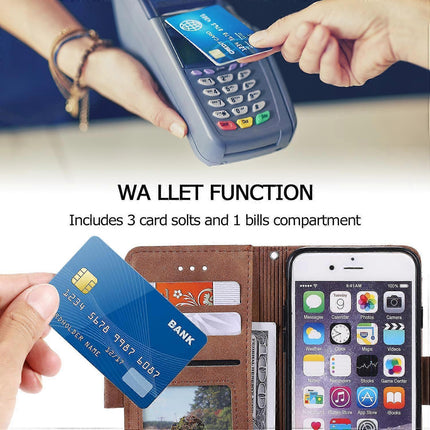 iPhone 16e Case with RFID Blocking Wallet and Stand, Leather Phone Case, Multicolor Green.