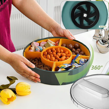 Compatible with Oral-B Plastic Snacks Bowl with Lid Flat Storage Box Candy Tray for Nuts Cookies Candy 3 Compartments.