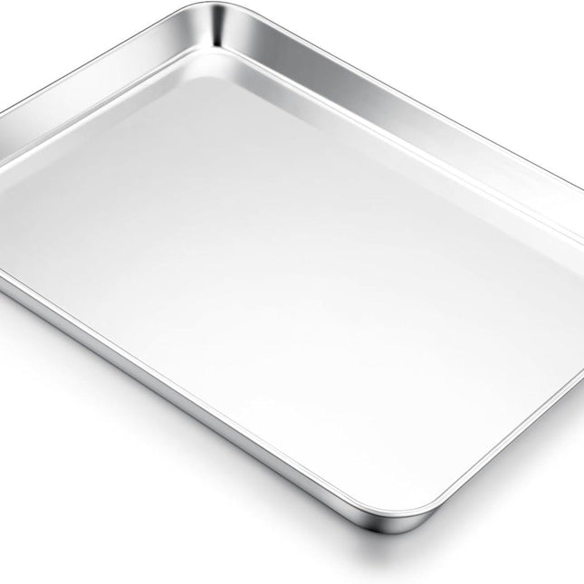 Cookie Sheet for Baking, 18”x13” Stainless Steel Baking Sheet Pan for Oven, Large Non Toxic Metal Baking Tray for Cake Cookies, Healthy & Rust Free, Mirror Finish & Dishwasher Safe, 1 Pack.